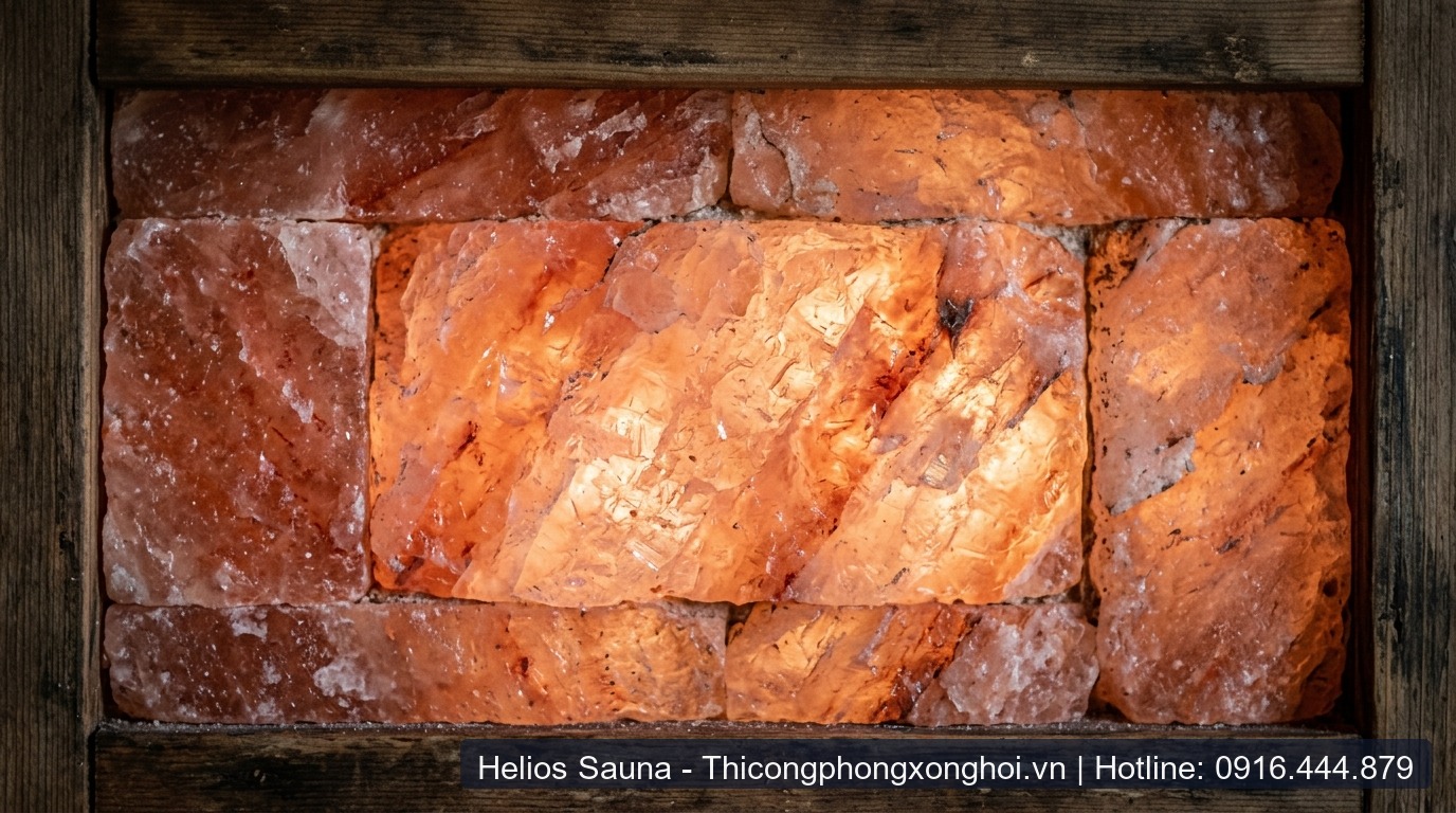 Cận cảnh tinh thể gạch đá muối hồng Himalaya tự nhiên 20x10x5cm