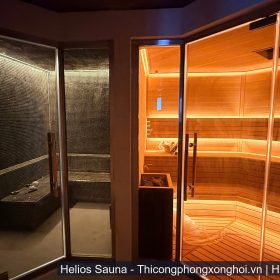 Mẫu Phòng Xông Hơi Kết Hợp Khô & Ướt VIP (Combo Dry & Steam 2-in-1) cho biệt thự dinh thự hiện đại