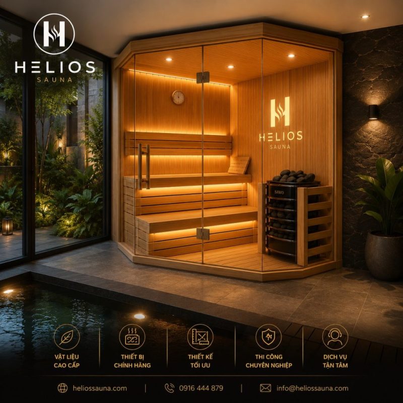 Phòng xông hơi Helios Sauna - Thiết kế may đo cao cấp